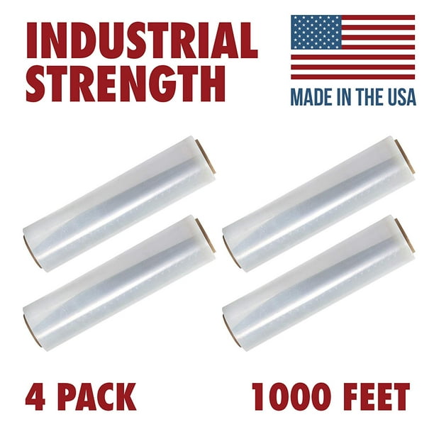 Industrial Heavy Duty Stretch Film Shipping 18 inch x 1100ft x 80 Gauge Pallet Storage Supplies Moving Packing 20 Micron Shrink Wrap Plastic Opaque Roll Furniture Wrap Pack of America 1 Pack 